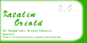 katalin oriold business card